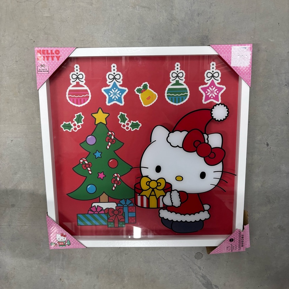 hello kitty christmas wall‎ art brand new